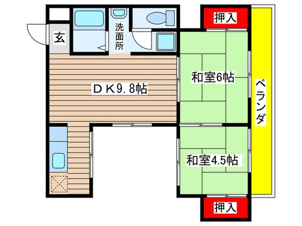 ハイシティー第２鹿山の物件間取画像